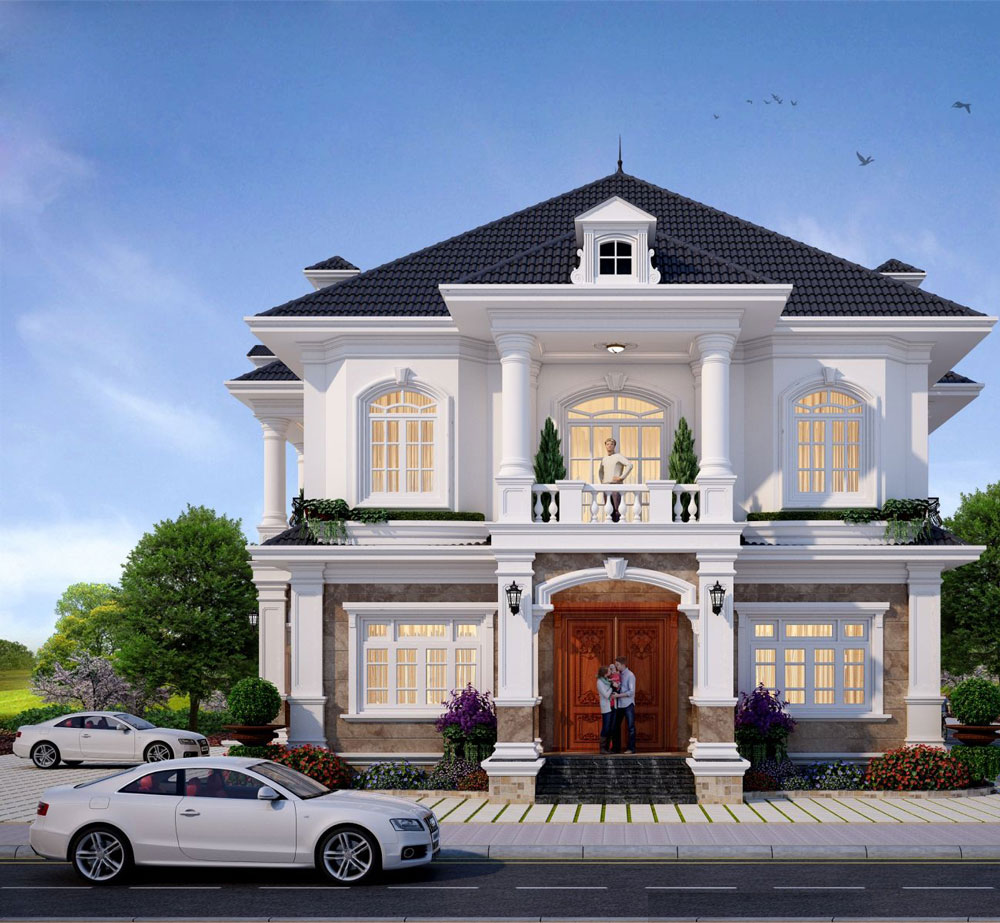 biệt thự 2 tầng tân cổ điển kiểu Pháp