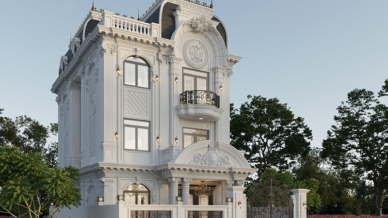 biệt thự tân cổ điển 3 tầng kiểu pháp