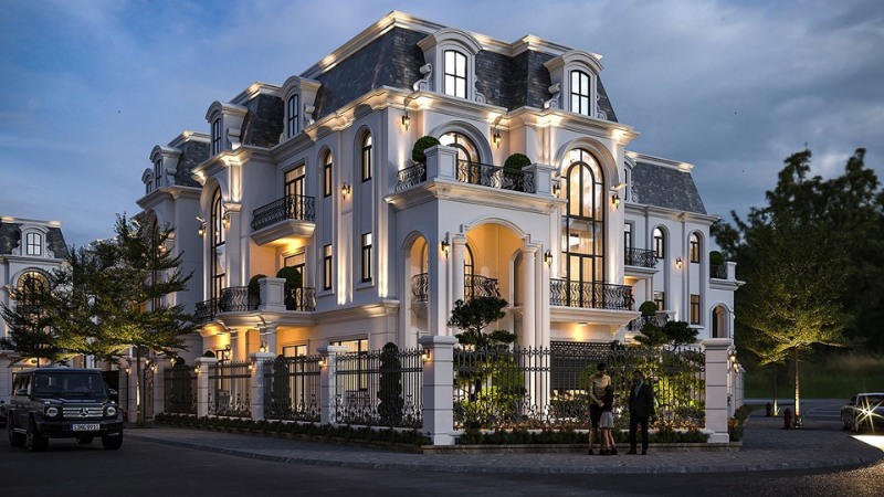 biệt thự tân cổ điển 3 tầng kiểu pháp