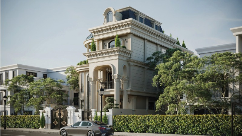 biệt thự tân cổ điển 3 tầng kiểu pháp