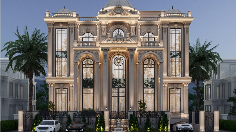 biệt thự tân cổ điển 3 tầng kiểu pháp