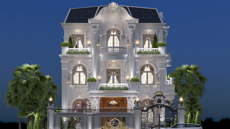 biệt thự tân cổ điển 3 tầng kiểu pháp