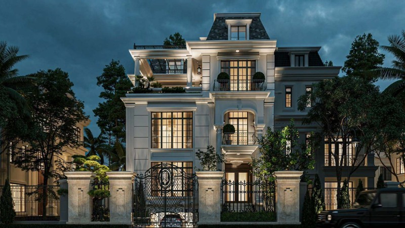 biệt thự tân cổ điển 3 tầng kiểu pháp