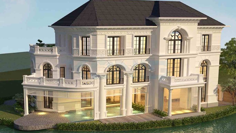 biệt thự 3 tầng tân cổ điển kiểu pháp