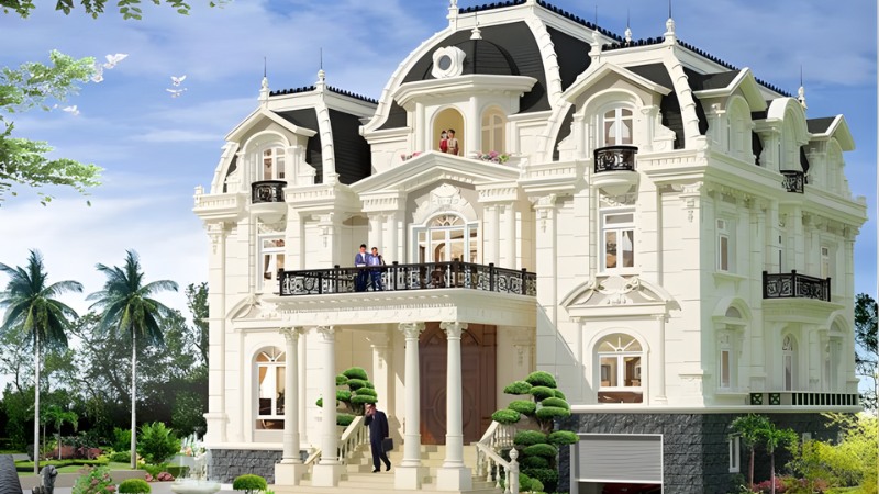 biệt thự tân cổ điển 3 tầng kiểu pháp