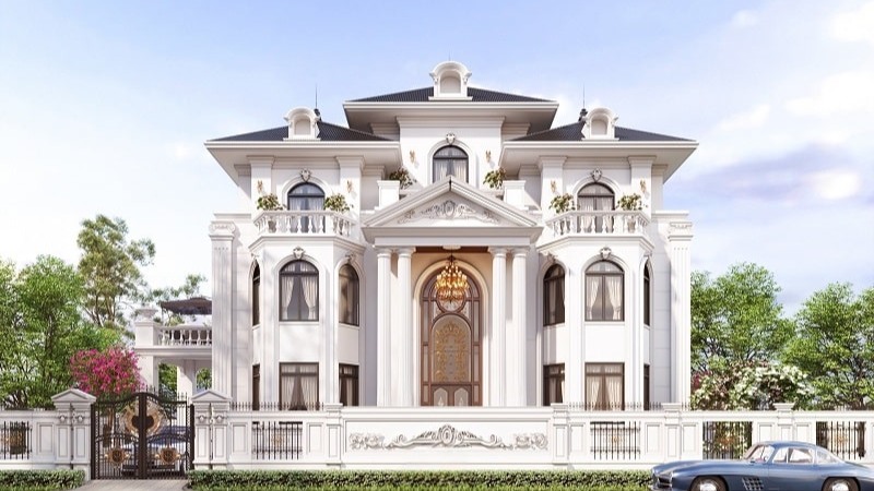 biệt thự tân cổ điển 3 tầng kiểu pháp