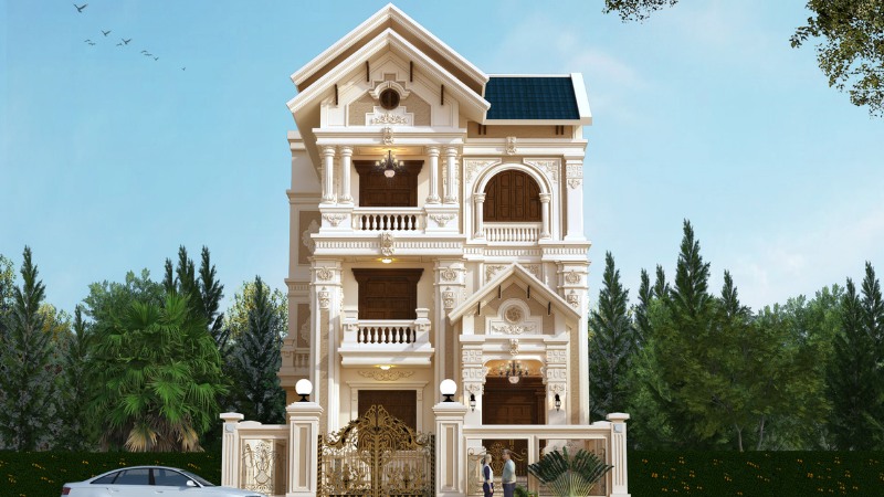 biệt thự tân cổ điển 3 tầng kiểu pháp