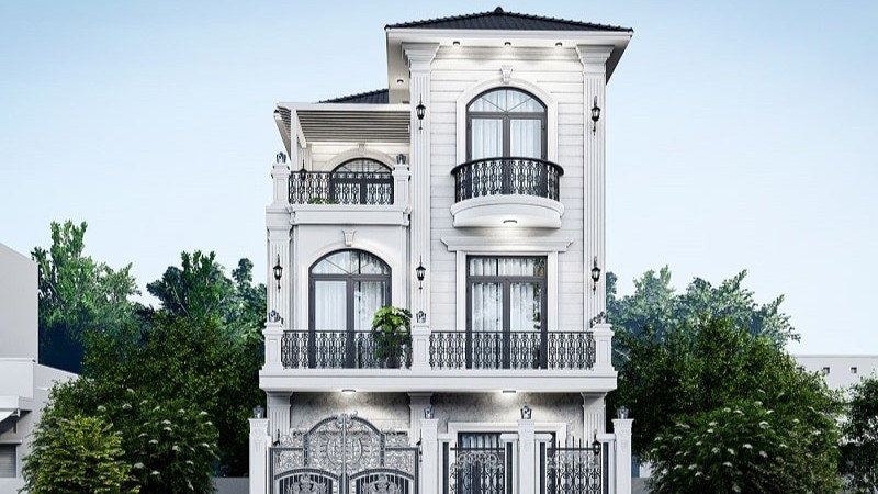 biệt thự tân cổ điển 3 tầng kiểu pháp