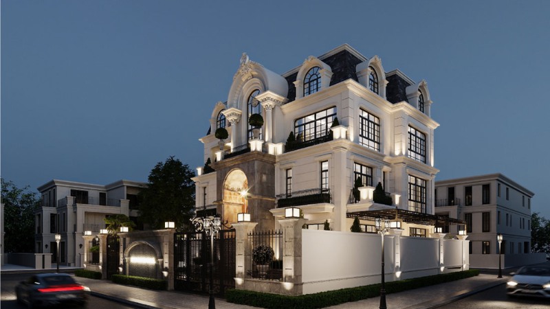 biệt thự tân cổ điển 3 tầng kiểu pháp