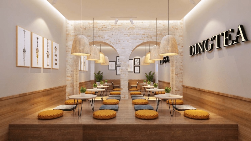 thiết kế quán trà sữa nhỏ giá rẻ