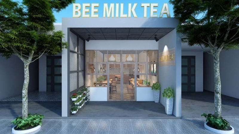 trang trí nội thất quán trà sữa
