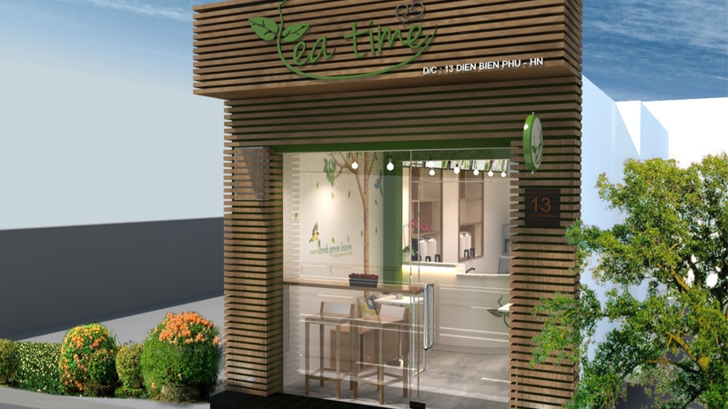 quầy trà sữa nhỏ