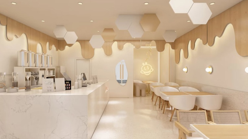 decor quán trà sữa đẹp